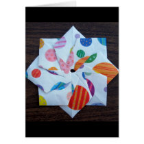 Paper Star With Eight Points Greeting Card