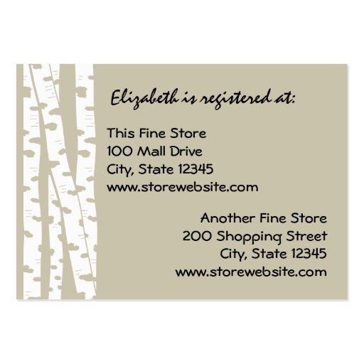 Paper White Birch Business Card Template (front side)