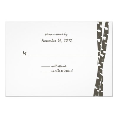 Paper White Birch/ Reply Card Invitation