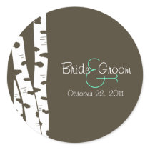 Paper White Birch Trees Round Stickers