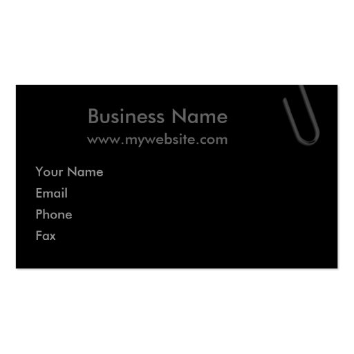 Paperclip Black Business Card (front side)