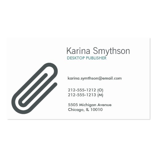 PAPERCLIP Business Card (front side)