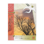 Papercraft wind photograph New Year's greeting car