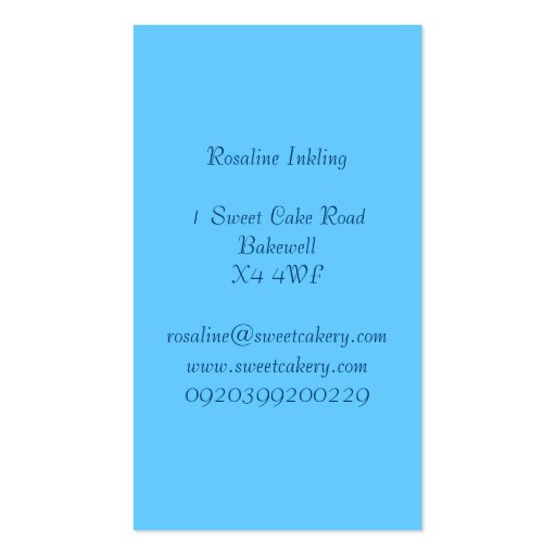 Paperfruit Fancy Cake Business Card (back side)
