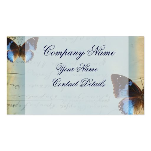 Papillon bleu business card templates (back side)