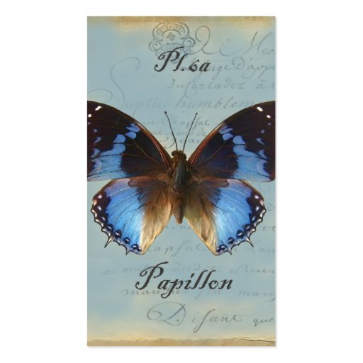 Papillon bleu business card templates (front side)