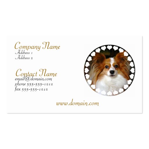 Papillon Business Card (front side)
