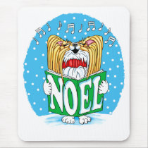 Papillon Christmas Caroler RW mousepads