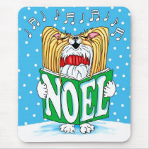 Papillon Christmas Caroler RW mousepads