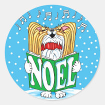Papillon Christmas Caroler RW stickers