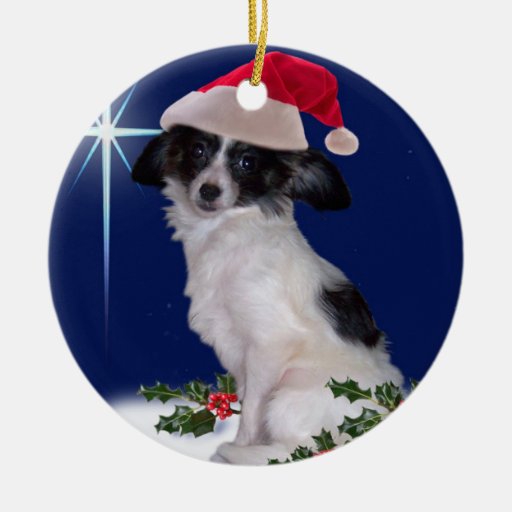 papillon christmas ornament zazzle papillon christmas ornament zazzle