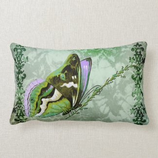 PAPILLON COLORÉ in KELLY GREEN and LAVENDER Pillows