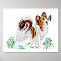 Papillon Dog & Butterfly Eye to Eye posters