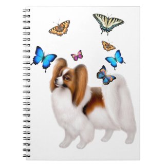 Papillon Dog with Butterflies Notebook notebook