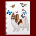 Papillon Dog with Butterflies Notebook notebooks