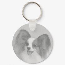 Papillon Headstudy Keychain by towalj Papillon Headstudy Keychain