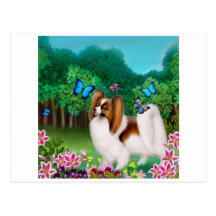 Papillon in Garden Postcard