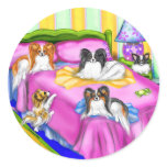 Papillon Pink Comfort Round Stickers
