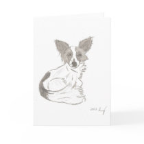 Papillon Sketch Greeting Card