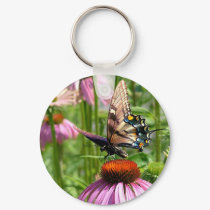 papillon sur la fleur keychains