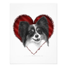 Papillon with Heart Personalized Announcement
