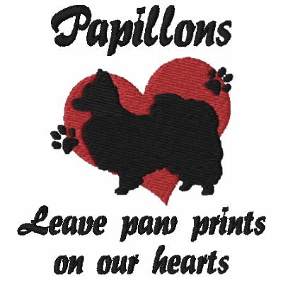 Papillons Leave Paw Prints Embroidered Hoodie Papillons Leave Paw Prints Embroidered Hoodie