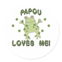 Papou Loves Me Frog stickers by Grandparentlovekids Papou Loves Me Frog stickers