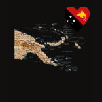 Papua New Guinea Flag Heart Map Fitted AA T-Shirt