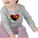 Papua New Guinea Flag Heart T-Shirt