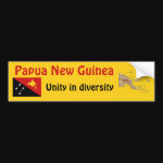 Papua New Guinea Flag Map Text Bumper Sticker