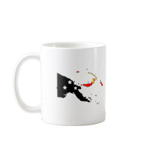 Papua New Guinea flag map mugs