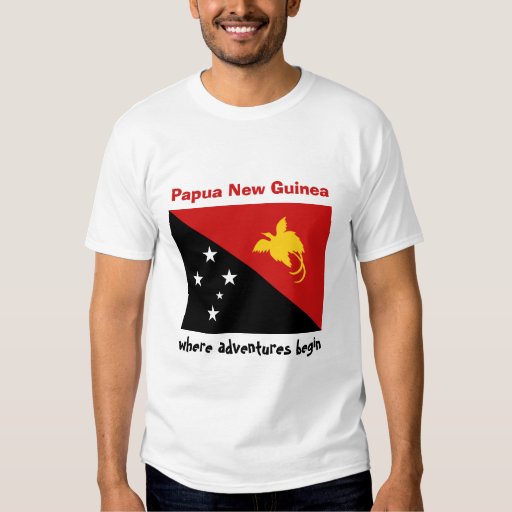 Papua New Guinea Flag + Map + Text T