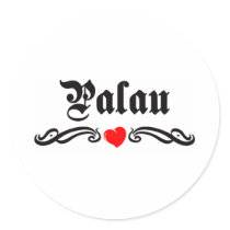 Papua New Guinea Tattoo Style Round Sticker
