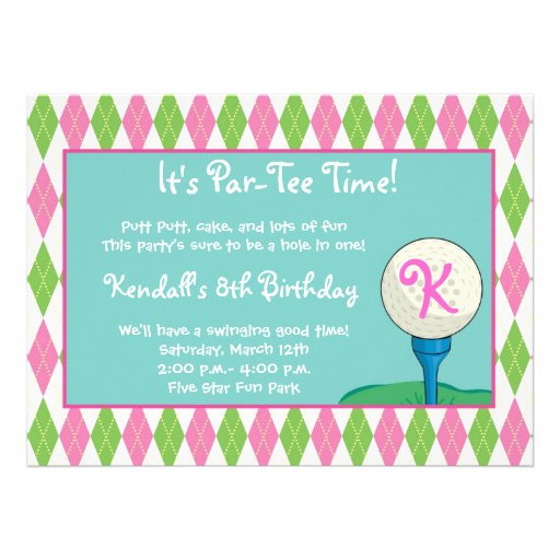 Par-Tee Time Girl Personalized Announcement