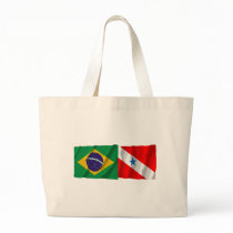 Pará & Brazil Waving Flags Canvas Bags