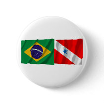 Pará & Brazil Waving Flags Pinback Buttons