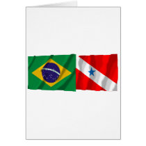 Pará & Brazil Waving Flags Cards