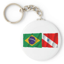 Pará & Brazil Waving Flags Key Chain