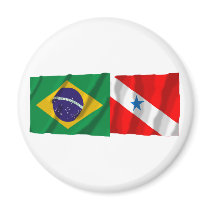 Pará & Brazil Waving Flags Refrigerator Magnet