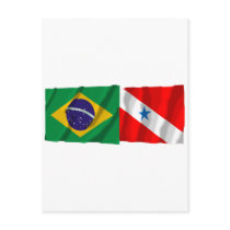 Pará & Brazil Waving Flags Postcard