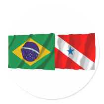 Pará & Brazil Waving Flags stickers