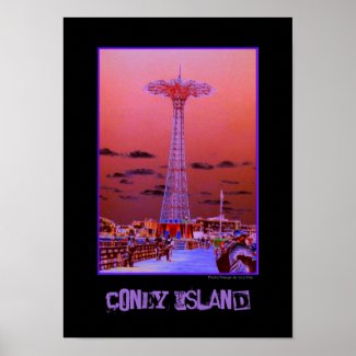 Parachute Jump Psychedelic Poster print