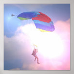 Parachuters Against the Sky  Poster