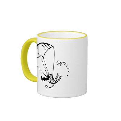 Parachuting Jaguar Mug by mcahogarth