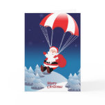 Parachuting Santa Greeting Cards