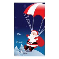 Parachuting Santa Gift Tags business cards by pixelholic Parachuting Santa Gift Tags business cards
