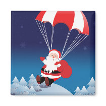 Parachuting Santa magnets by pixelholic Parachuting Santa magnets