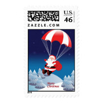 Parachuting Santa postage by pixelholic Parachuting Santa postage