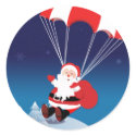 Parachuting Santa stickers