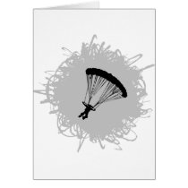 Parachuting Scribble Style Greeting Cards